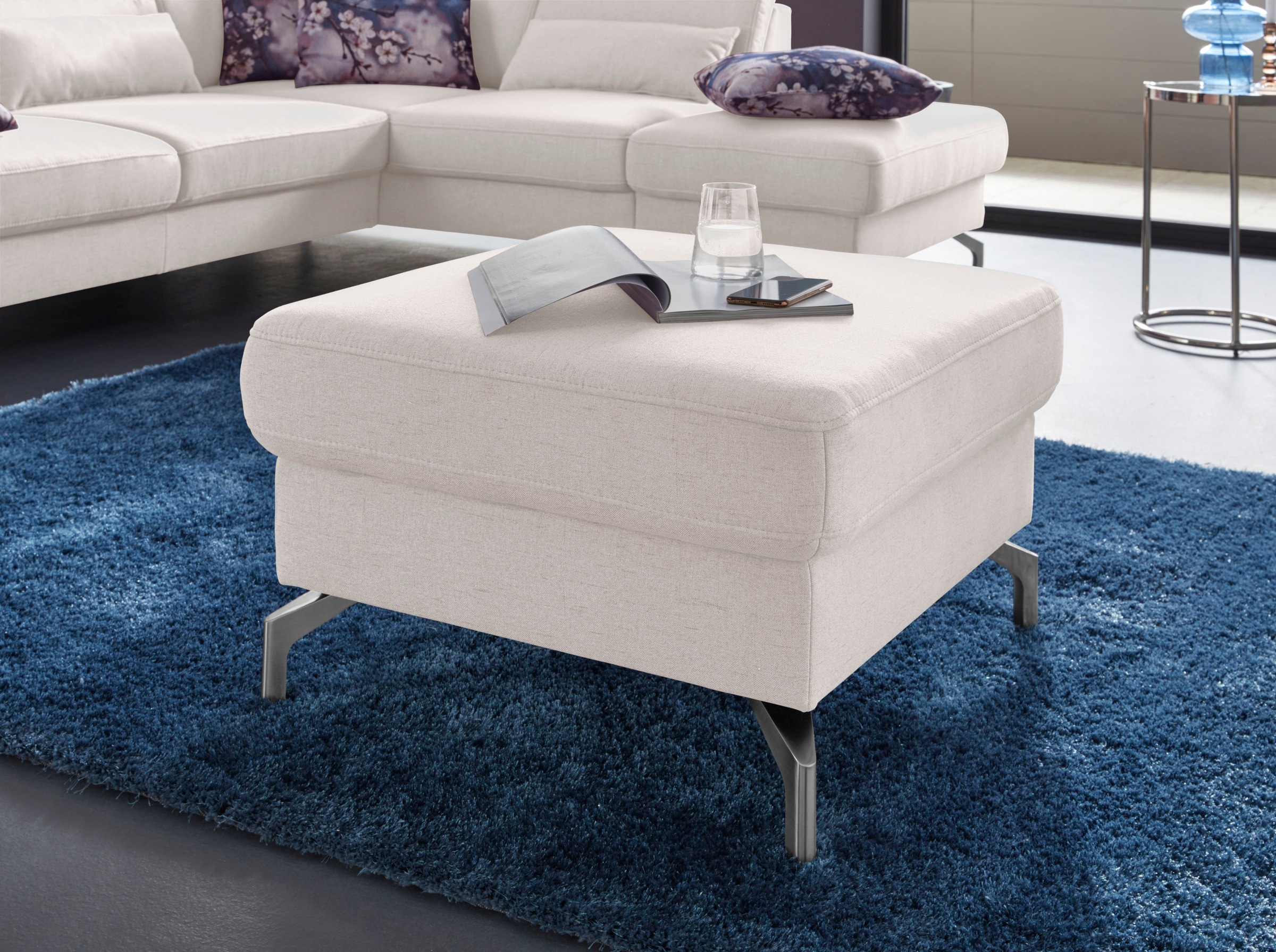 sit&more Hocker »Percy« Fusshöhe 15cm, wahlweise mit unterschiedlichen Fussfarben