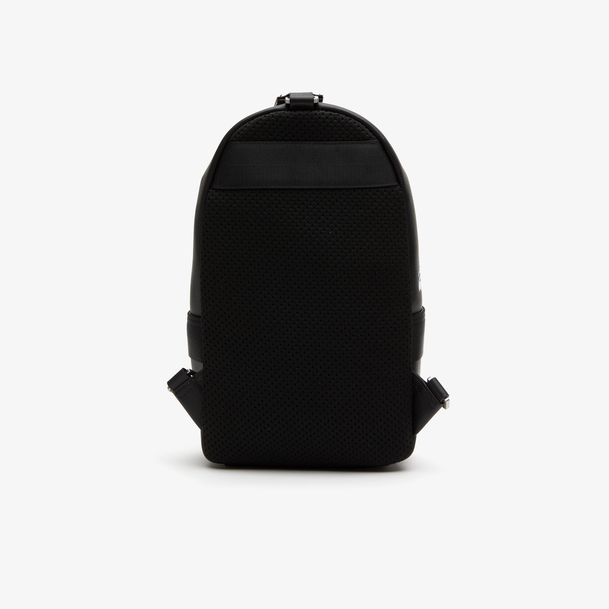 Sacoche compacte homme en refente de cuir de vachette Sacoches & Pochettes - Noir - Lacoste - Homme