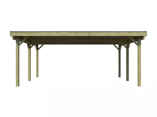 Carport double en bois Basic 6 x 5 m
