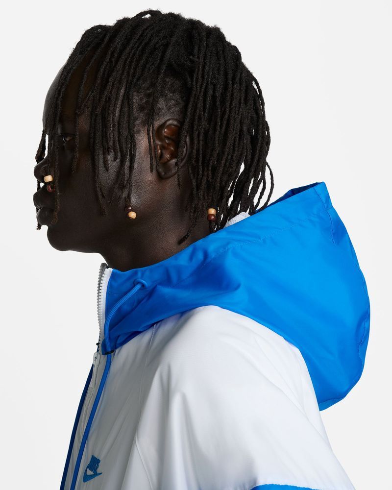 Veste à capuche Nike Sportswear Heritage Essentials Bleu Royal & Blanc pour homme
