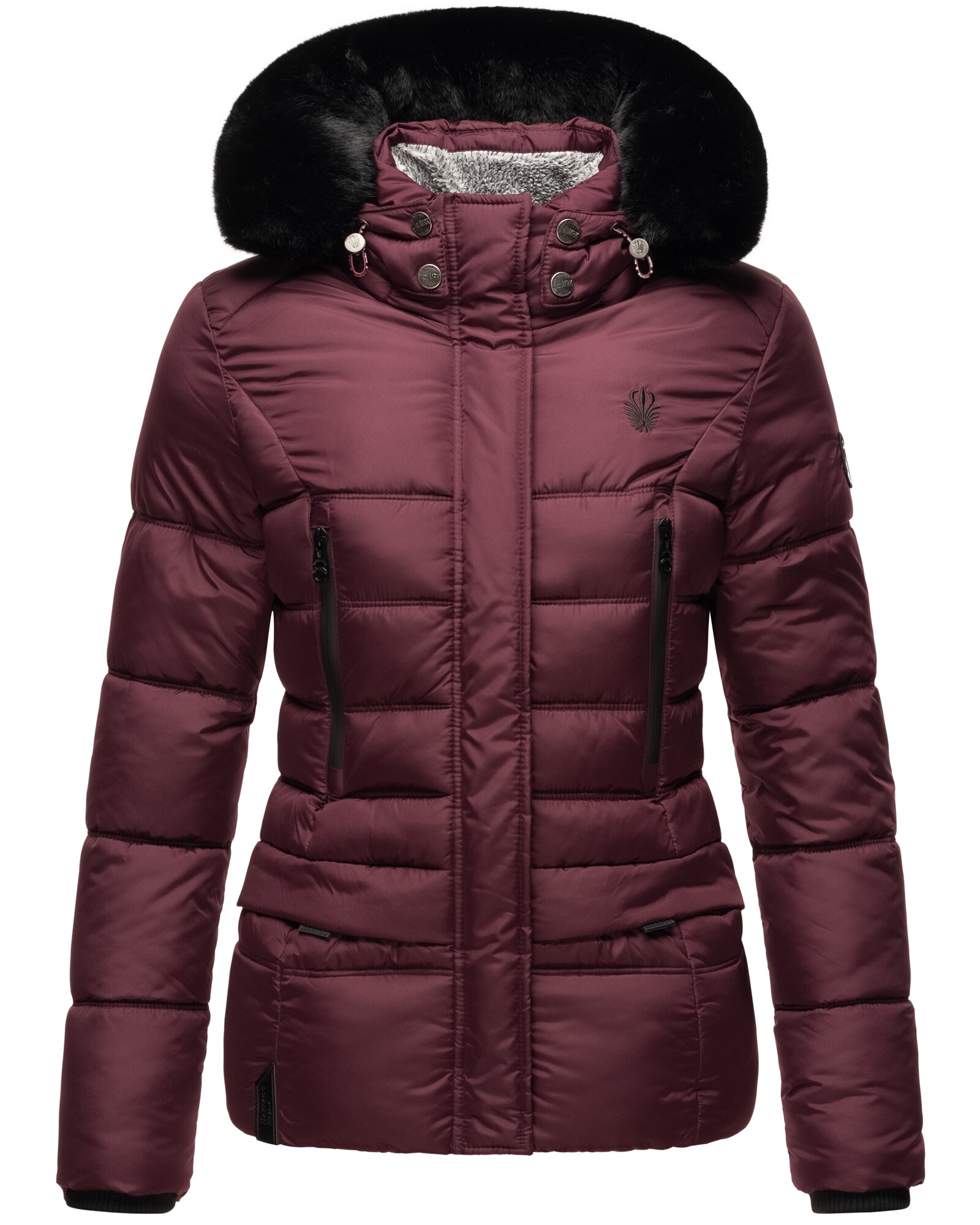 NAVAHOO Damen Winterjacke Steppjacke mit Teddyfell & Kunstpelz Kapuze Loveleen