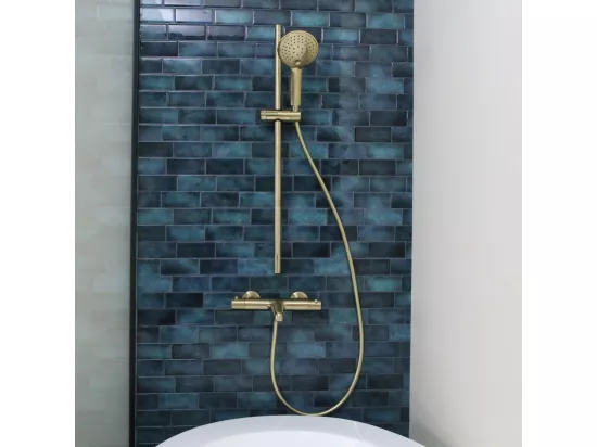 Luisa mitigeur bain-douche thermostatique or brossé - Essebagno
