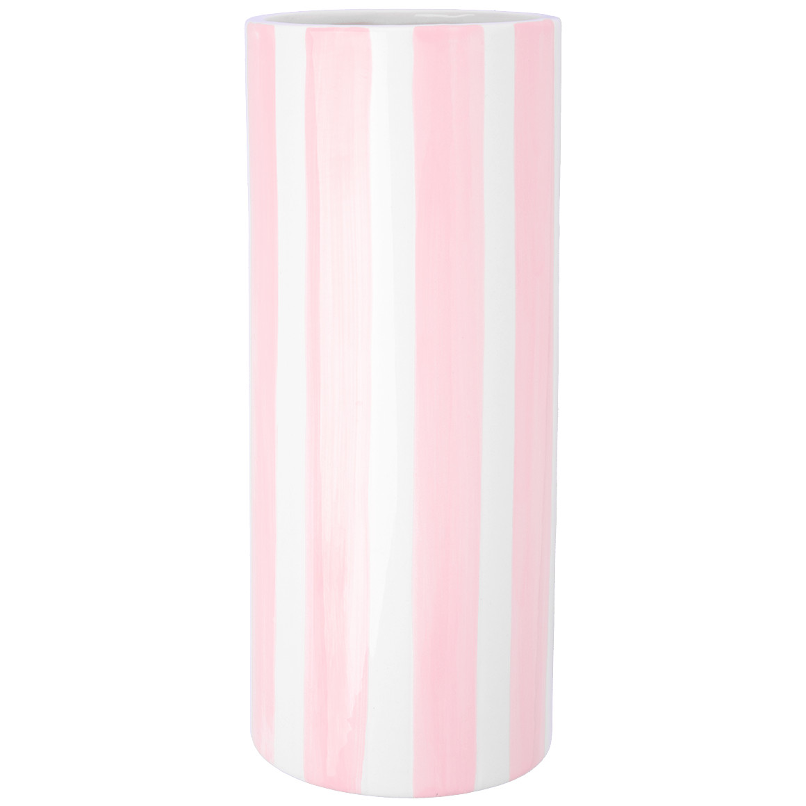 Vase mit Streifen rosa / weiss