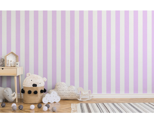 Vliesbehang 38148-1 Little Love blokstrepen roze wit