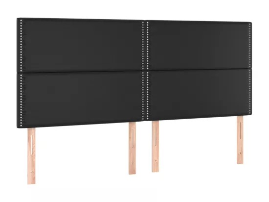 Sommier tapissier avec matelas et LED Noir 180x200cm Similicuir