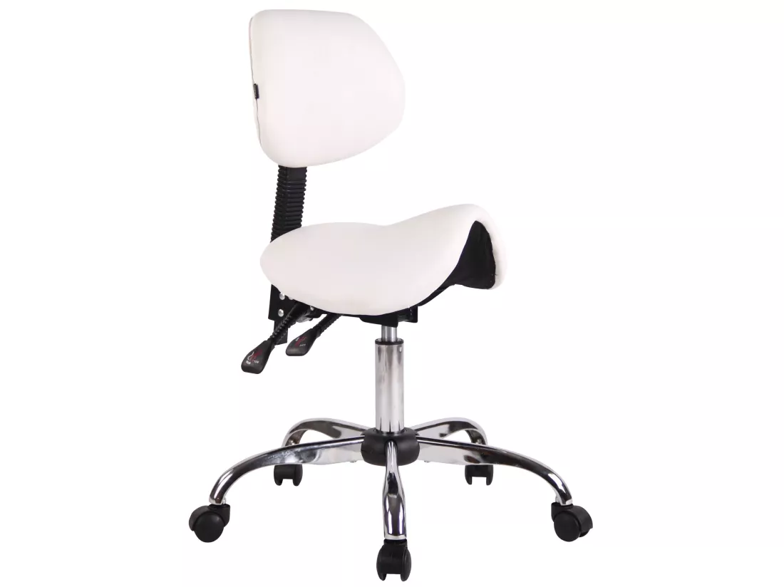 Tabouret de travail avec PVC blanche 58 x 58 x 100 cm TABO10073/2