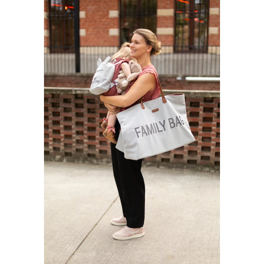 CHILDHOME Wickelrucksack Family Bag Signatur Canvas Grau