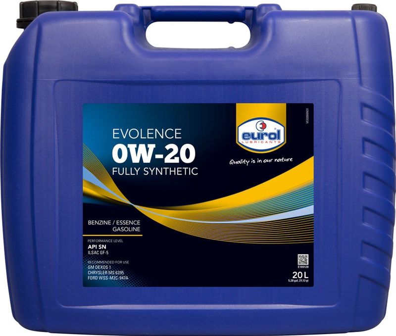 Eurol - Evolence - Motorolie - 0W20 - 1L - Volsynthetisch