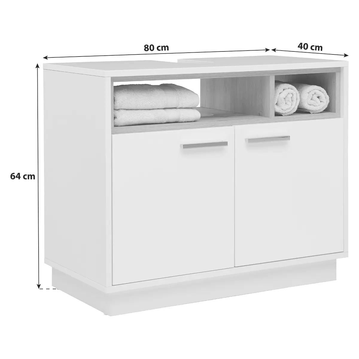 Waschbeckenunterschrank Milano WBU weiss,Artisan Eiche