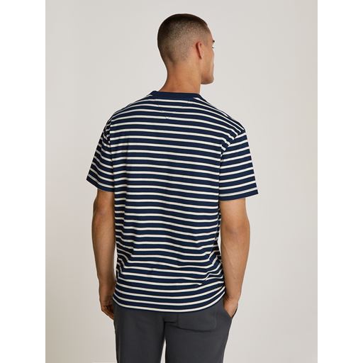 Tommy Jeans Breton Stripe T-shirt, Dark Night Navy/Newsprint Stripe, XL