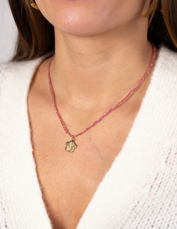 My Jewellery Sunrocks koord ketting met bloem MJ12204