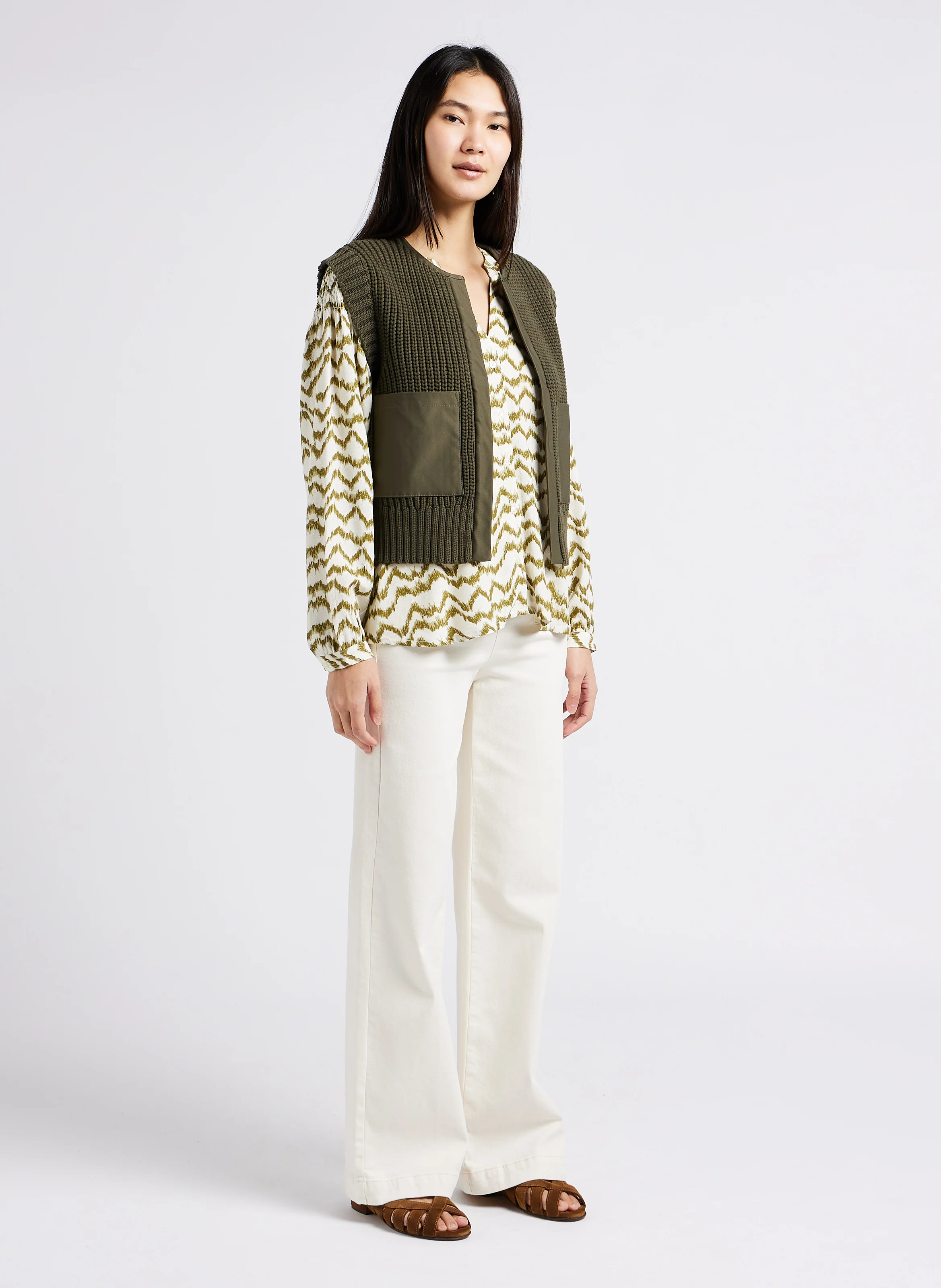 SOPHIE 20 - Sandales plates en cuir | Marron