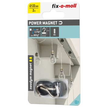 Magneet haak Neodymium rubber 22x33mm 2 stuks