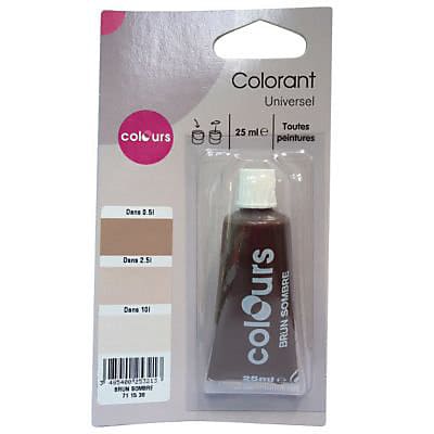 Colorant universel toutes peintures Colours brun sombre 25ml