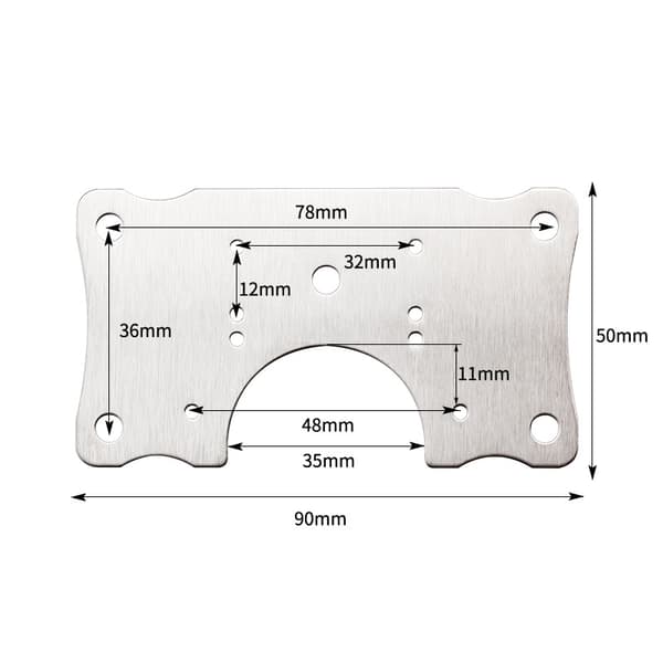 INF Reparasjonsplate for møbelhengsler 9x5 cm rustfritt stål 2-pakning