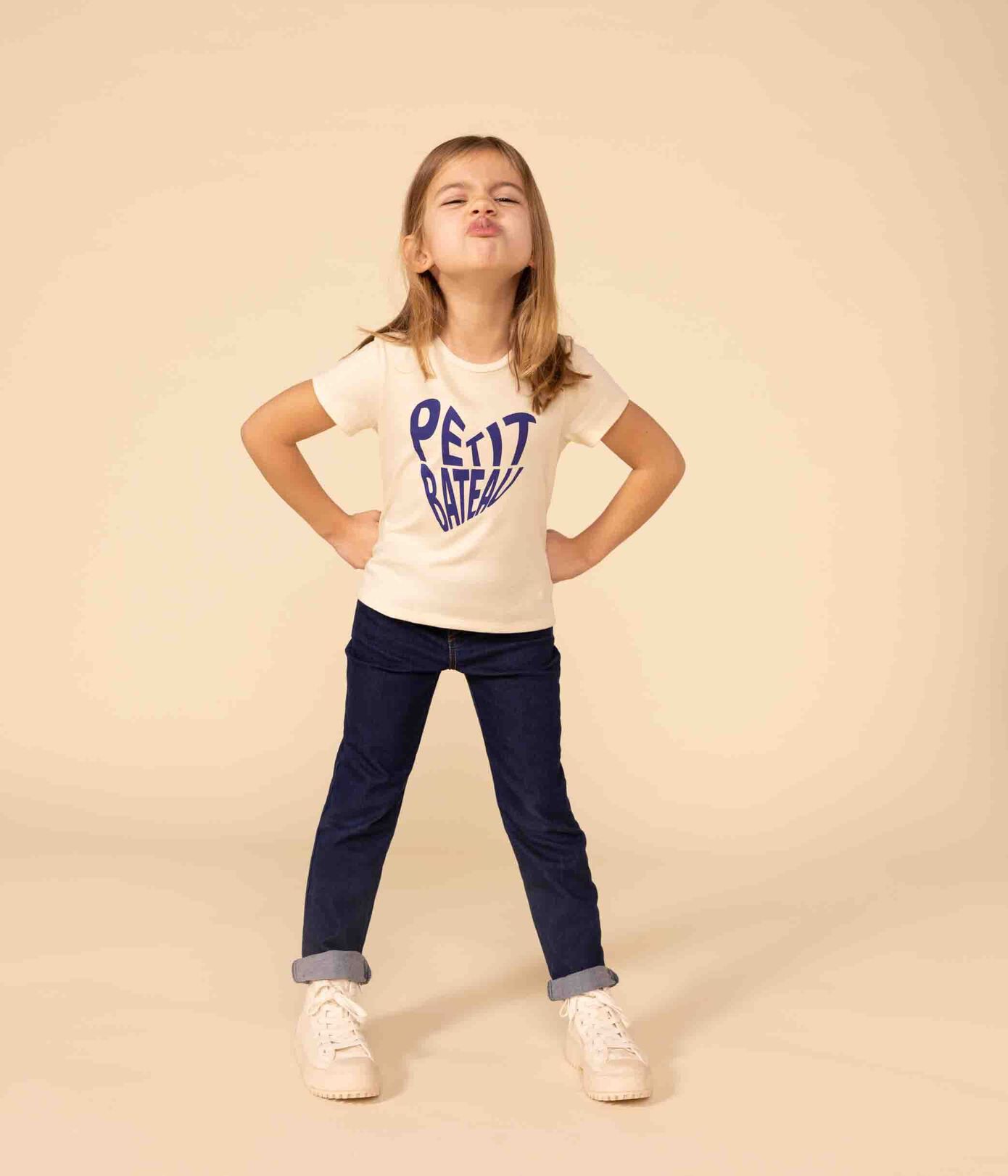 Tee-shirt manches courtes en coton enfant fille