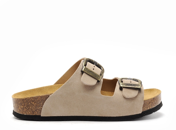 Plakton mules et sabots plats femme cp beta ouest 340010 beige