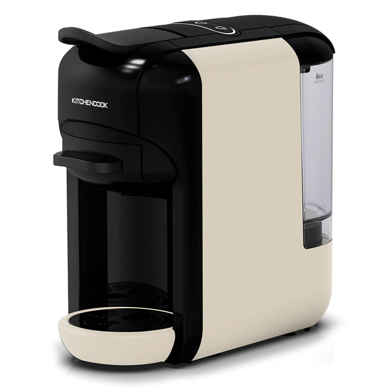 Kitchencook Machine à café multi dosettes et café moulu noir/crème