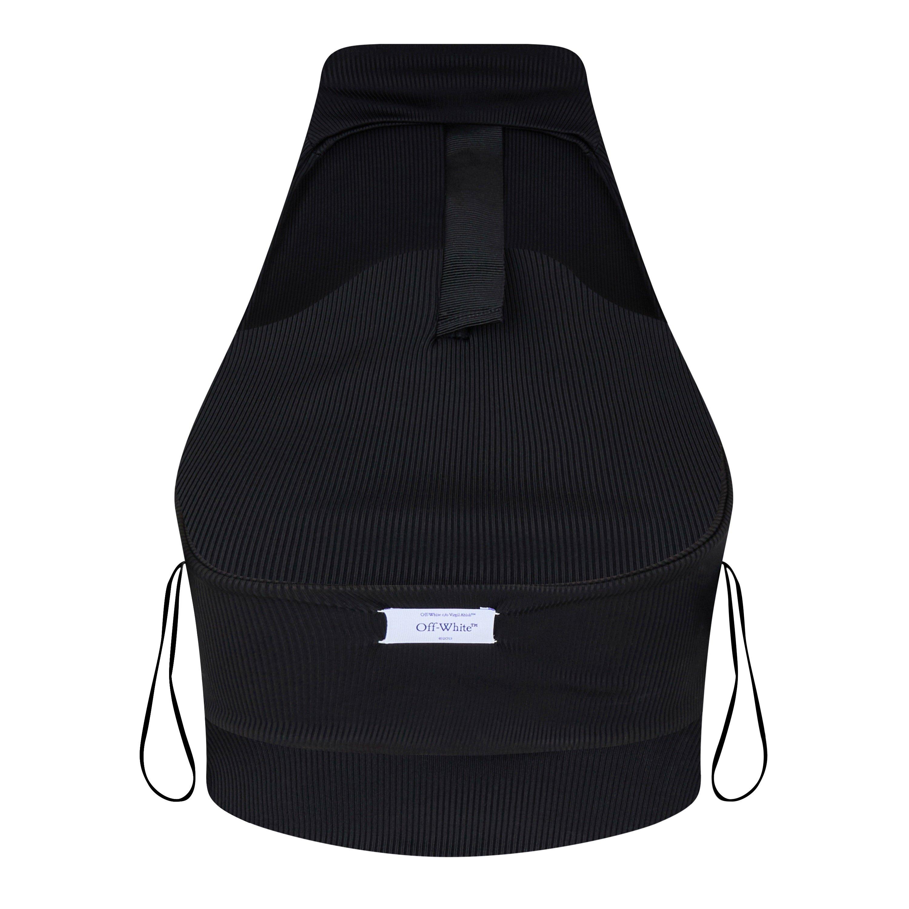 Off White Ribbed Open Back Top