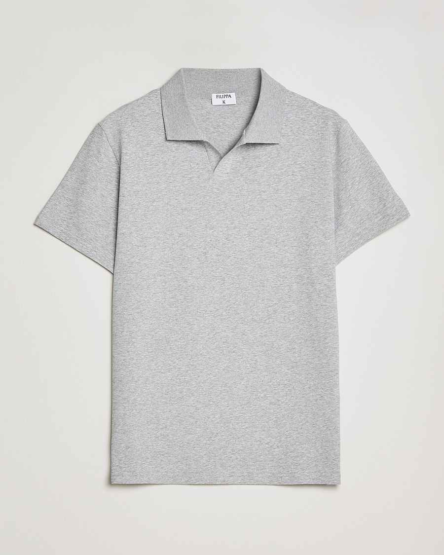 Filippa K Soft Lycra Polo Tee Light Grey Melange