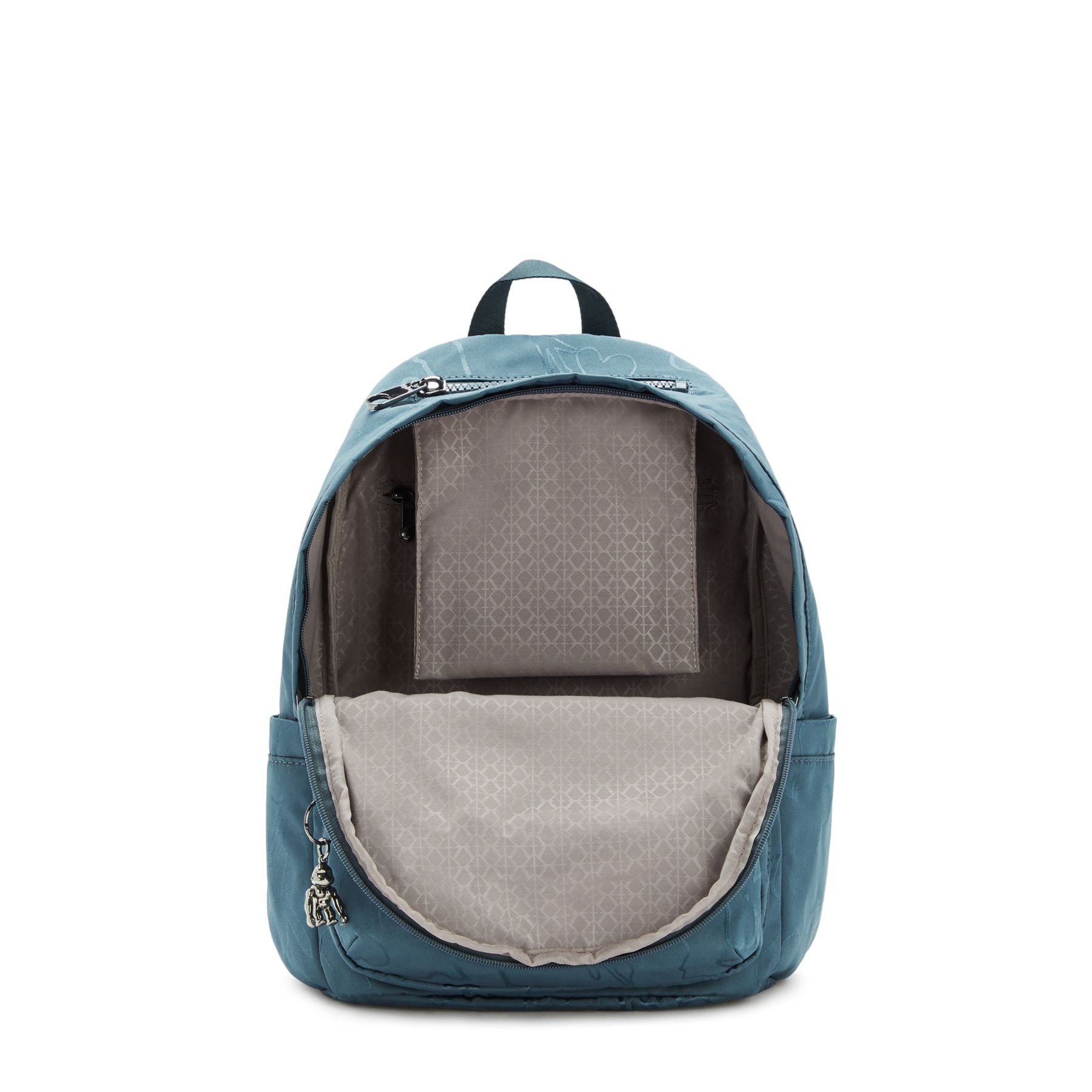 DELIA Sac à Dos Moyen avec Poche Frontale et Poignée Supérieure - Nocturnal Grey Jacquard
