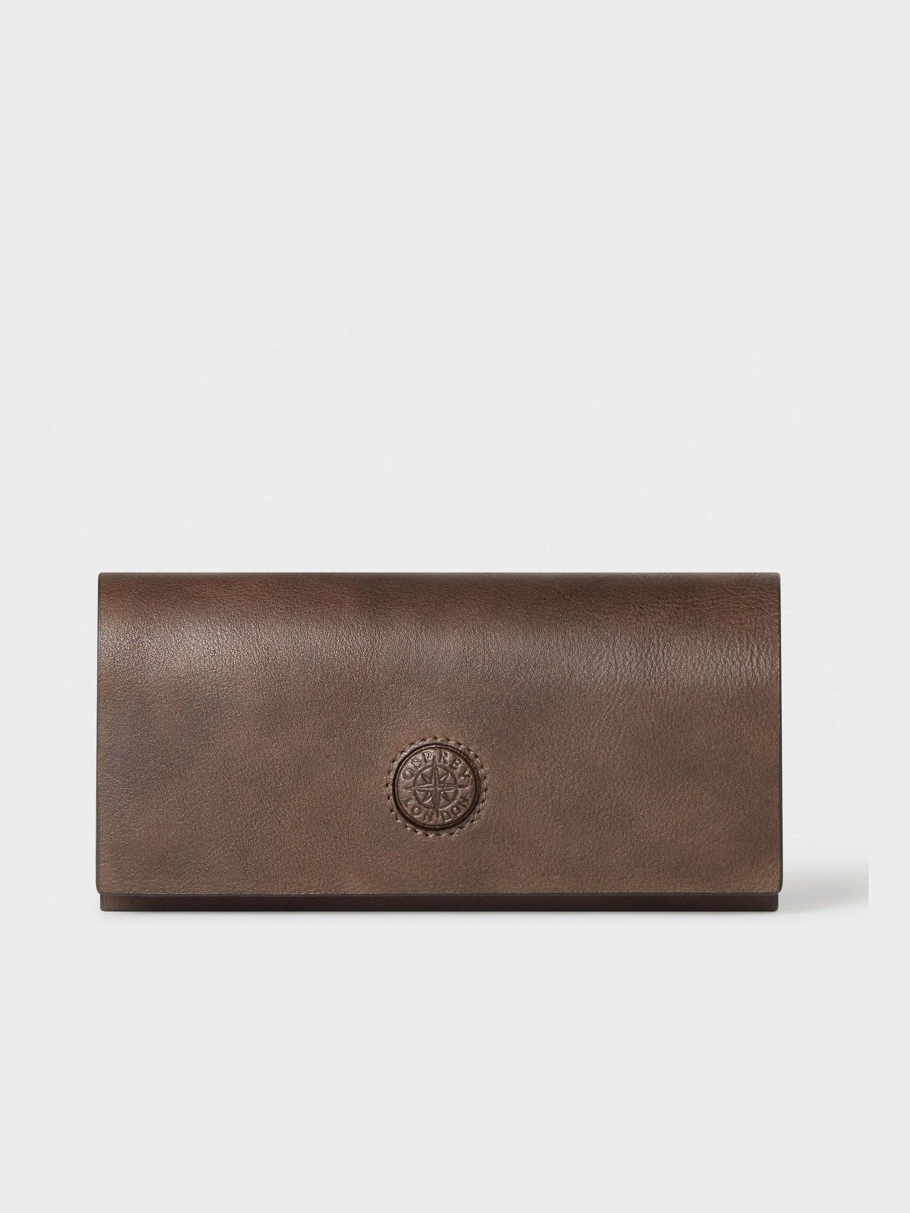 Osprey London Tan The Compass Leather Glasses Case