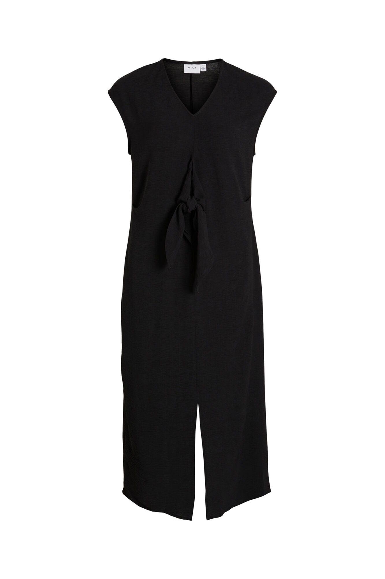 Vestido midi sem mangas - Preto