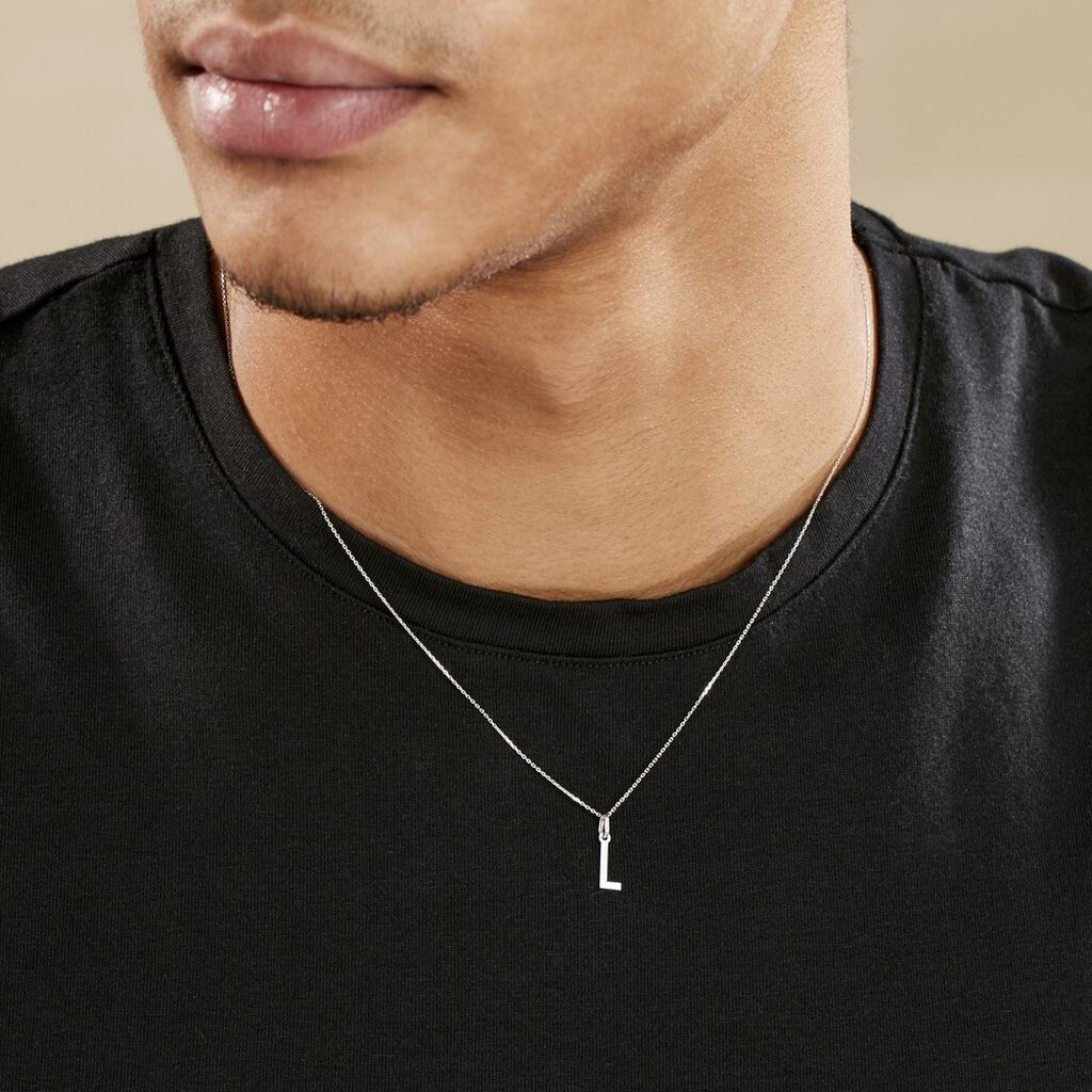 Pendentif Ionia Lettre Or Blanc