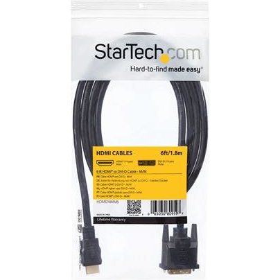 StarTech.com Câble HDMI® vers DVI-D de 1,8m - Mâle / Mâle - Noir