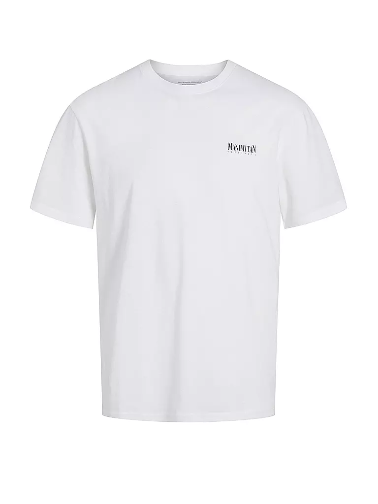 JACK & JONES T-Shirt JORBRONX SQUARE weiss