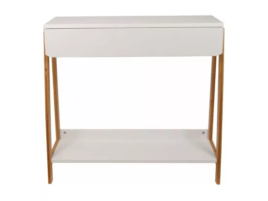 Console 1 tiroir blanc avec tablette