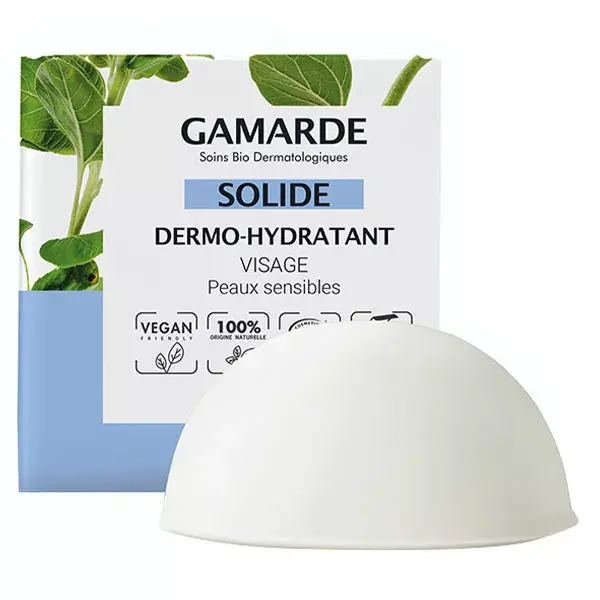 Barra hidratante facial orgânica Gamarde Dermo-Solide 32ml