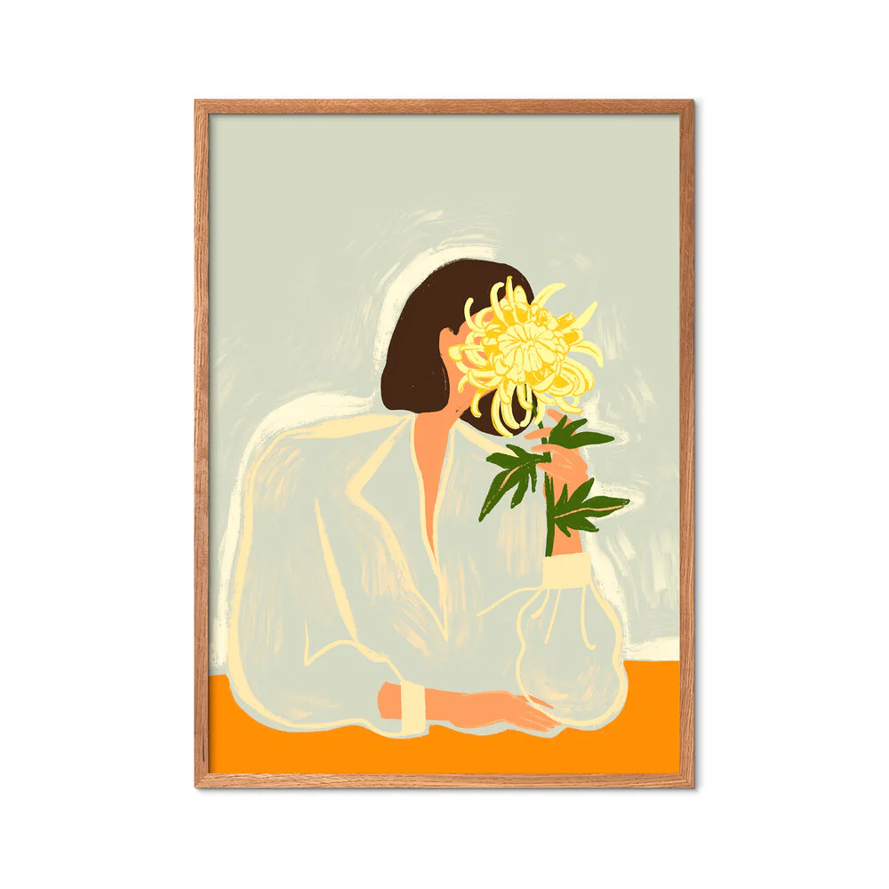 Poster & Frame  The Crysanthemum plakat - grøn/orange