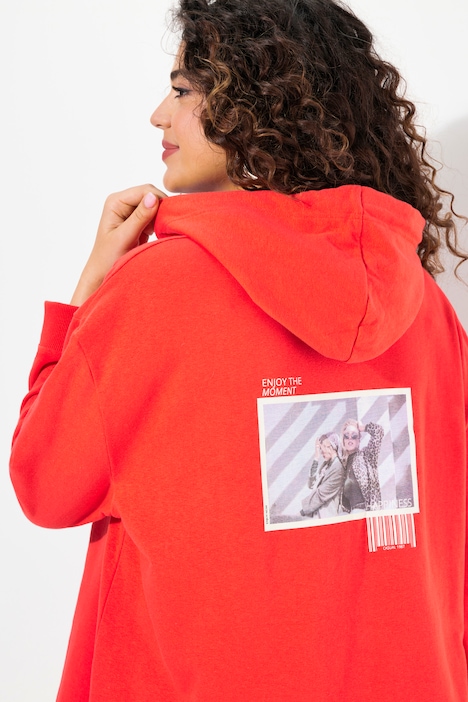 Hoodie, Schriftmotiv, Oversized, Kapuze, Langarm