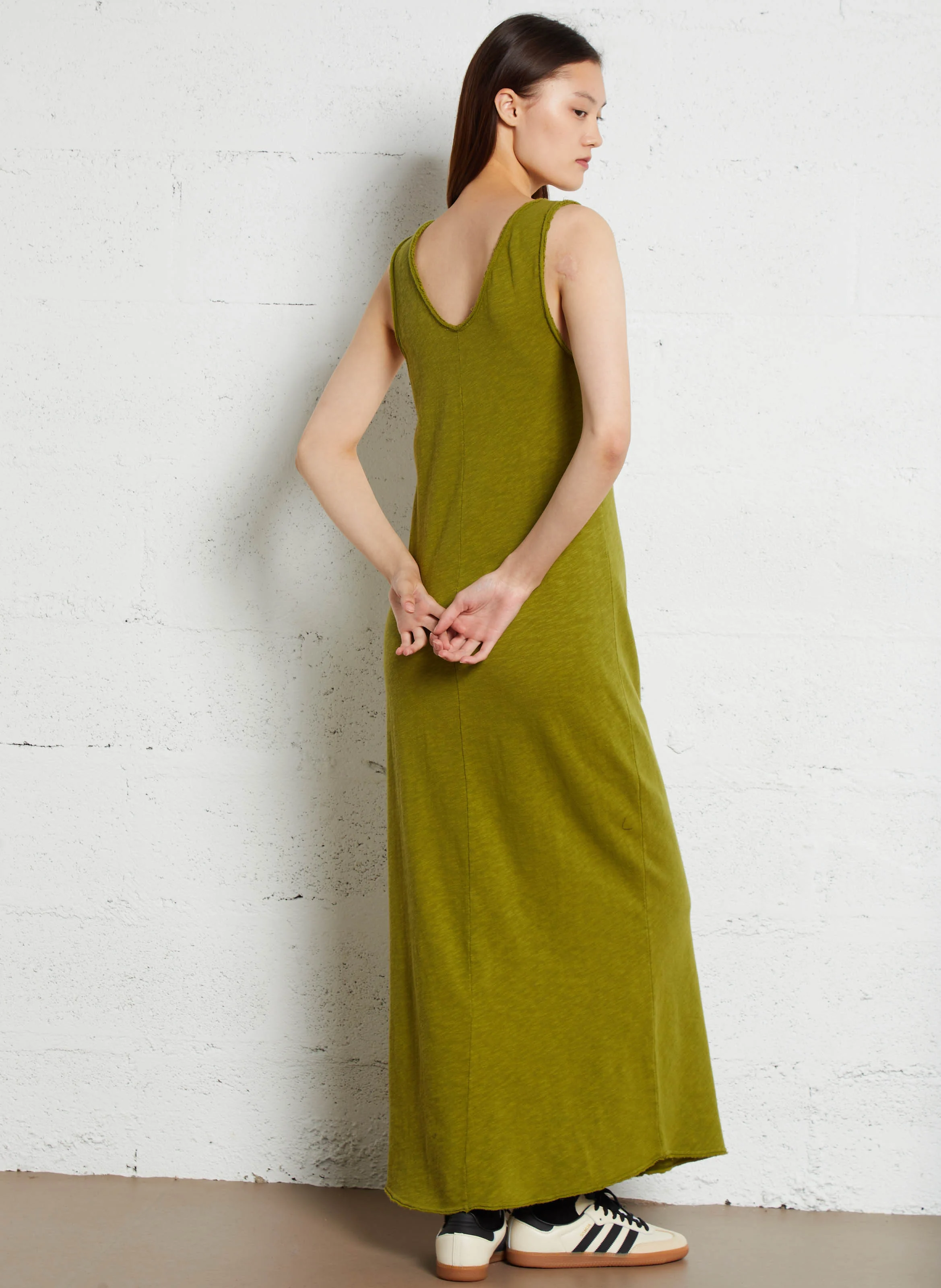 SONOMA - Robe longue droite à bretelles en coton | Vert