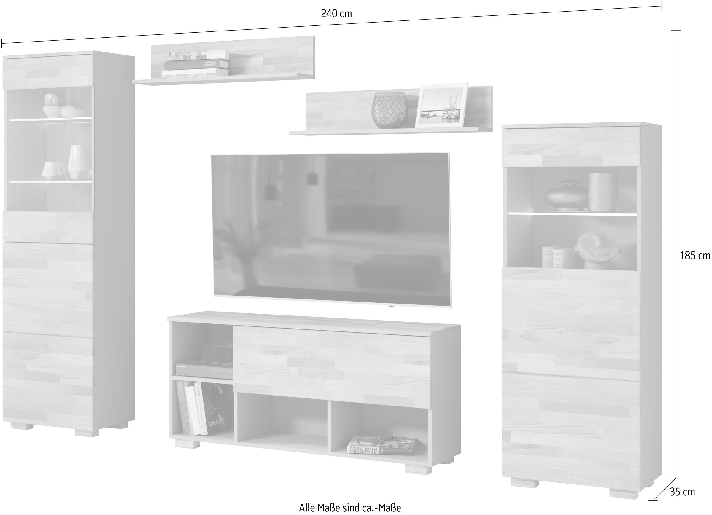 Home affaire Wohnwand 5 Stk. tlg.