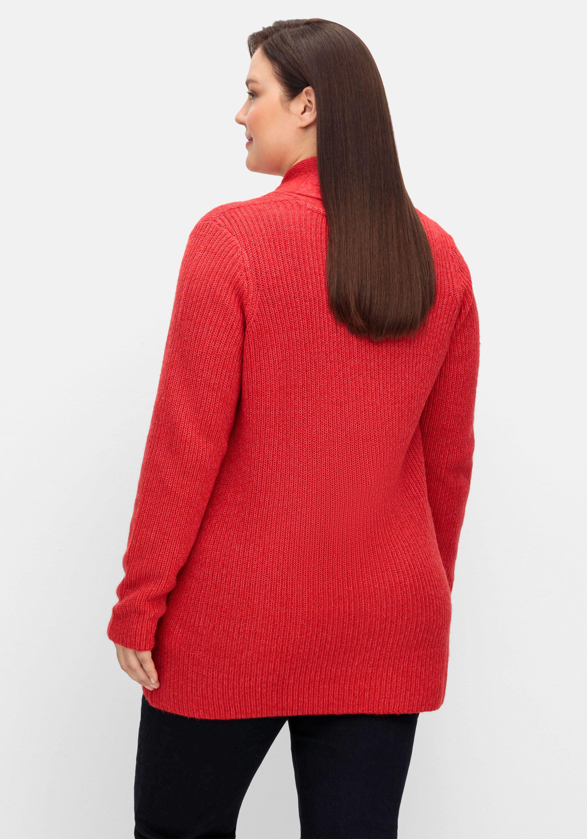 Strickjacke im Patentstrick, mit Schalkragen