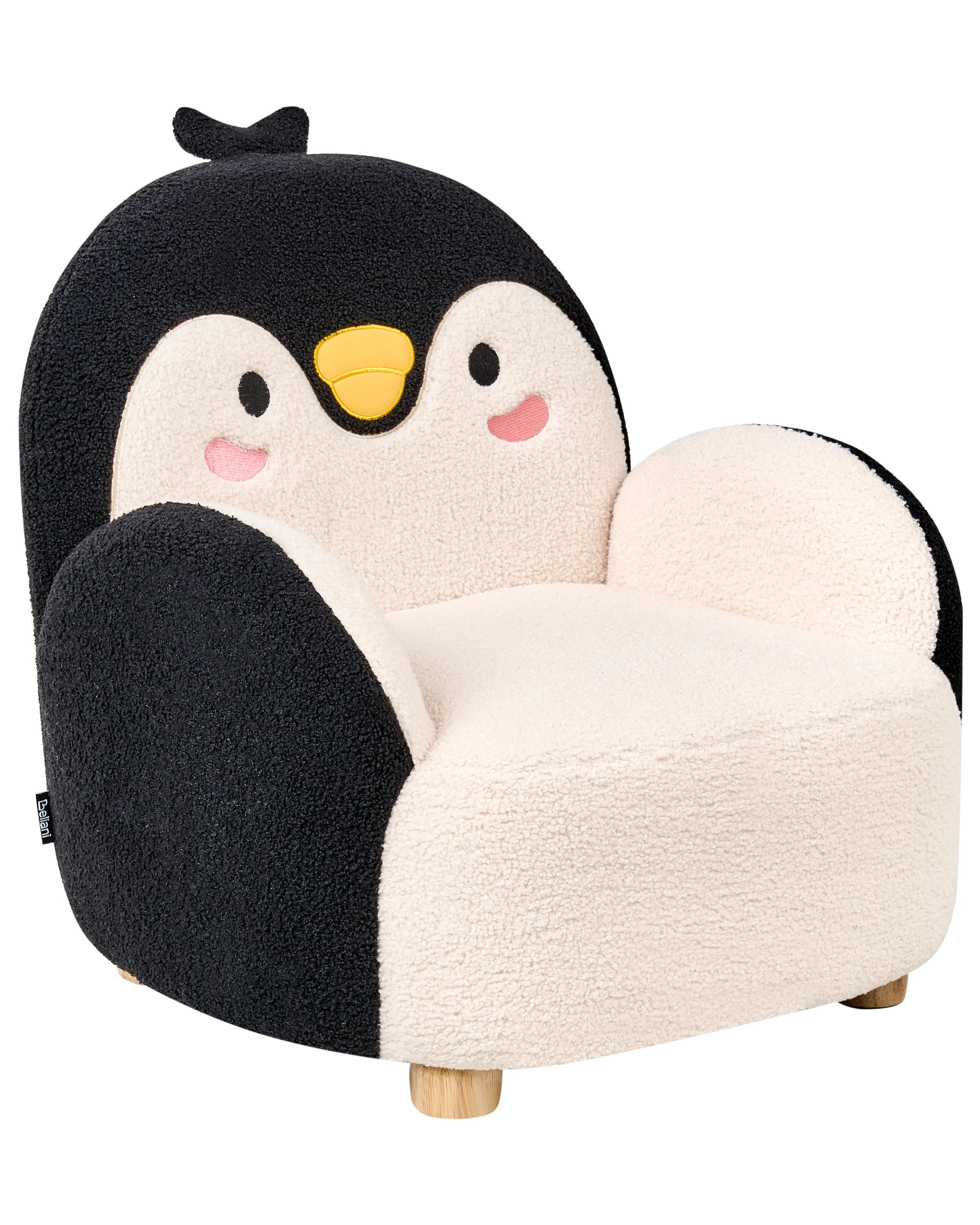 Kinderfauteuil Pinguïn FYN Bouclé Zwart