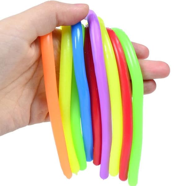 12-pak Stretchy Noodle String Neon Children Fidget Sensorisk leketøy - Blandede farger