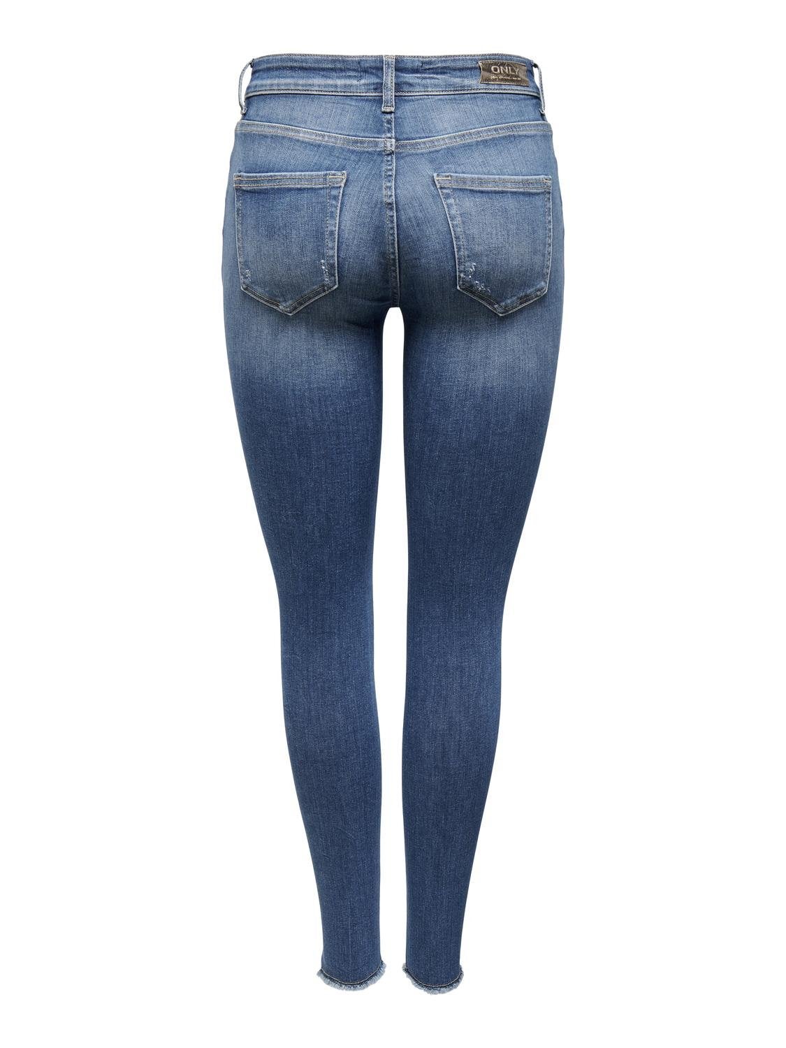 ONLBLUSH Mittlere Taille Skinny Fit Jeans Dark Medium Blue Denim