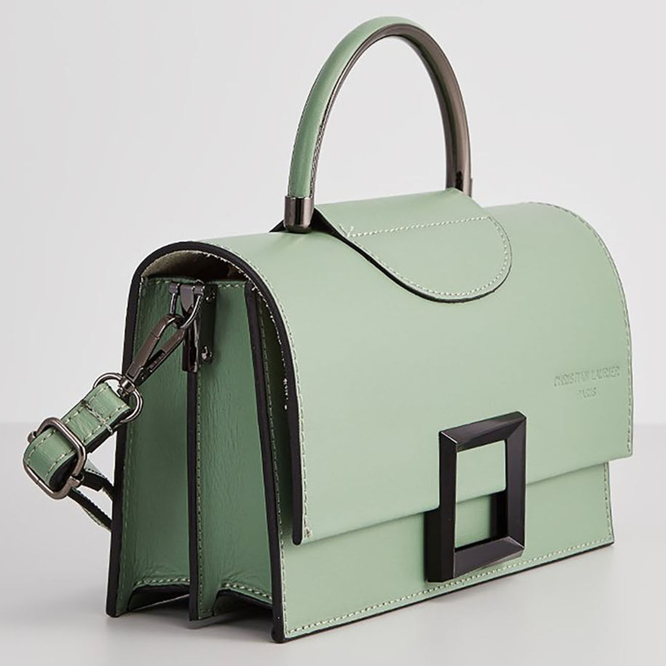 Christian Laurier Sac à Main en Cuir Milo vert clair - 22x15x8 cm