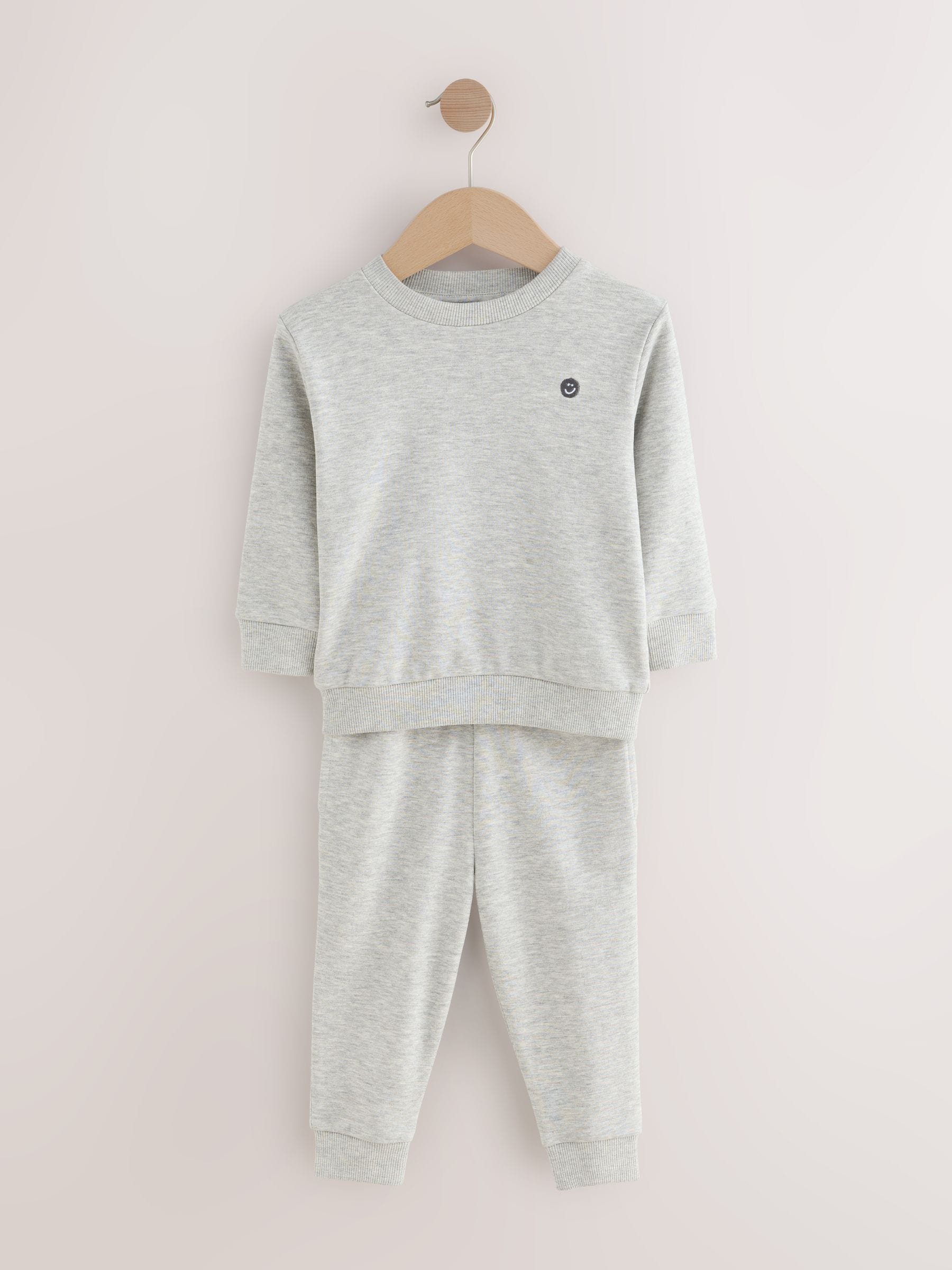 Grijs gemêleerd - Set met sweatshirt en joggingbroek (3mnd-7jr)