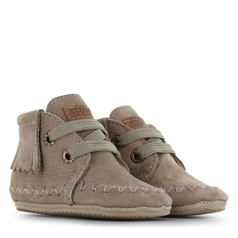 Shoesme grijs BABY-PROOF® schoentje met franjes Leer | Meisjes schoenen
