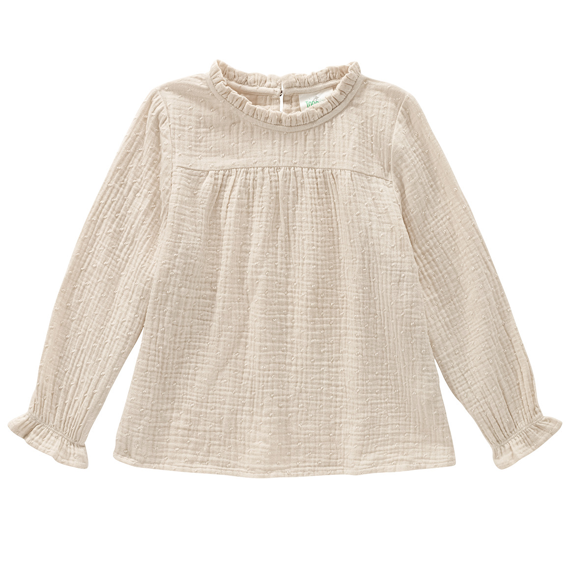 Topolino Pure Collection Mädchen Musselin-Bluse mit Strukturmuster hellbeige