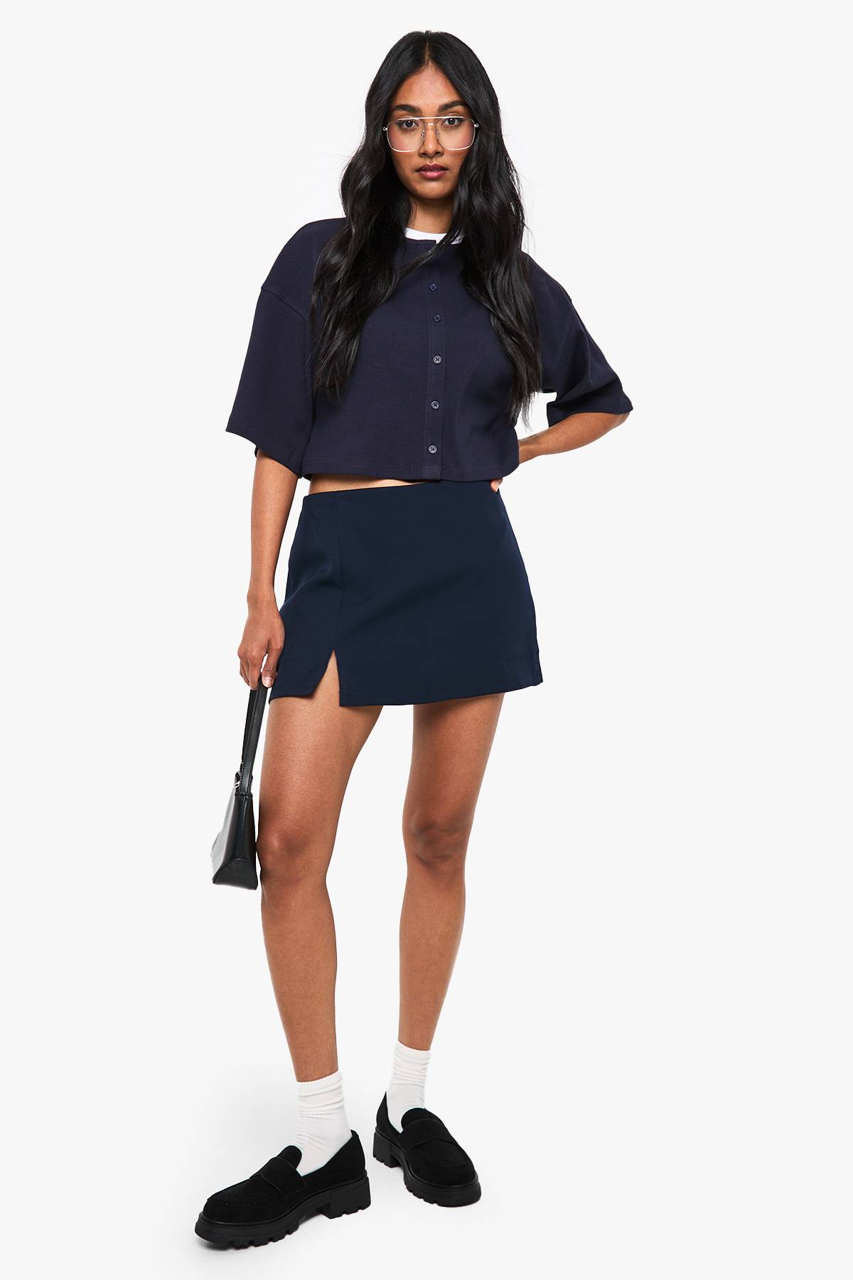 boohoo Mini-jupe-short à ourlet fendu
