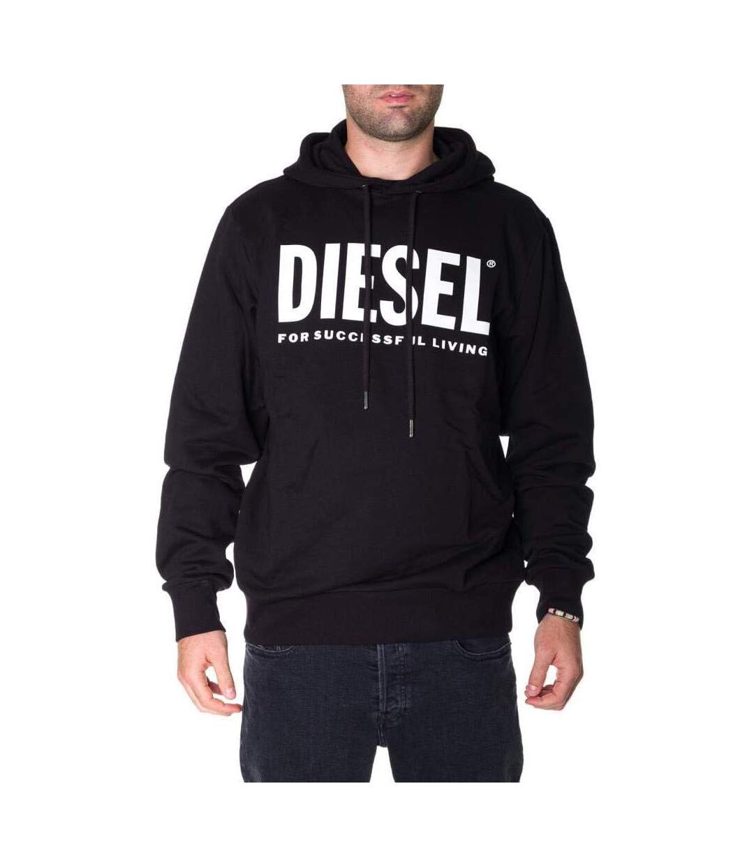 Sweat à Capuche Noir Homme Diesel Hood Division