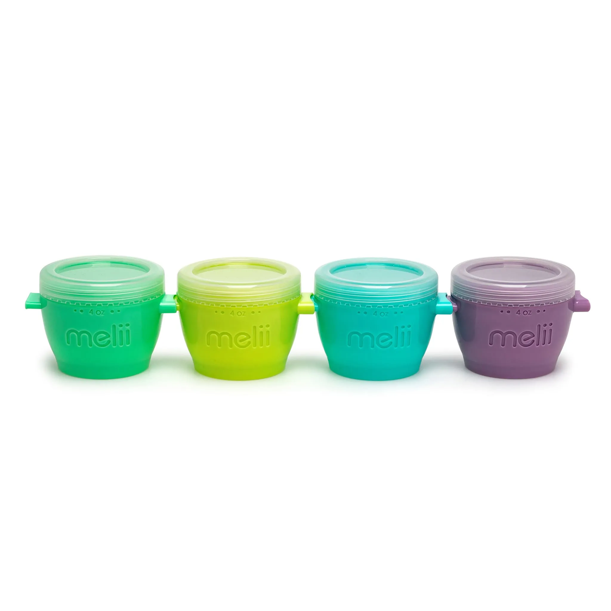 Melii Bols et Couvercles Snap & Go 4oz Paquet de 4