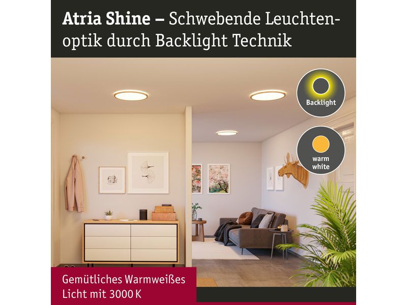 Paulmann Deckenleuchte LED Panel Atria Shine Backlight Rundes LED-Panel