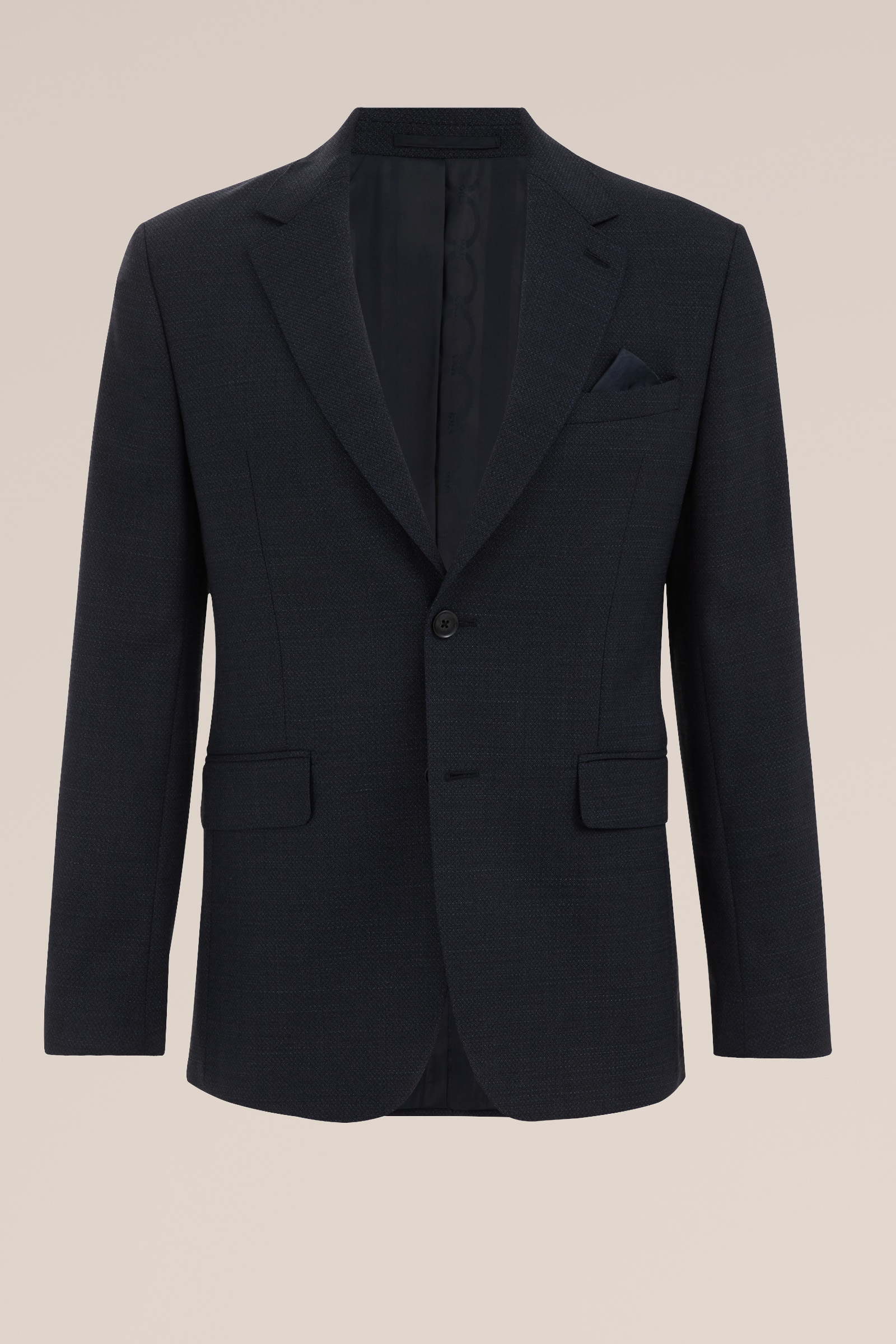 wol mix blazer met structuur Van Gils Donkerblauw