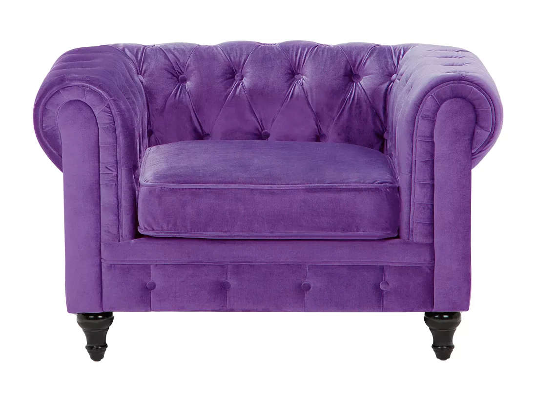 Fauteuil CHESTERFIELD Velours Violet